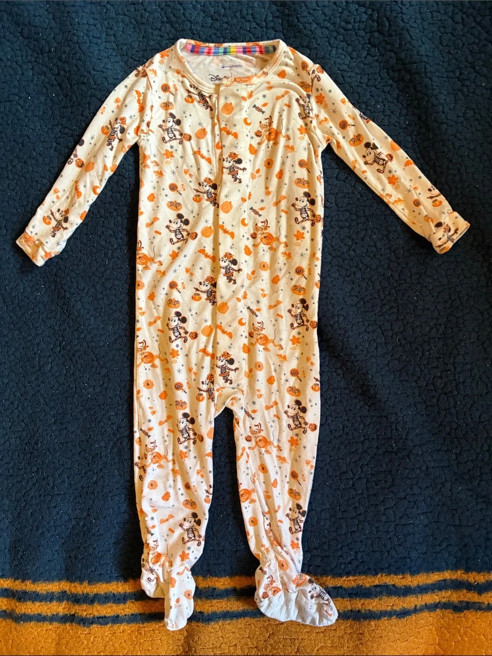 Magnetic me x Disney Cream Halloween Print Footed One-Piece Pajamas